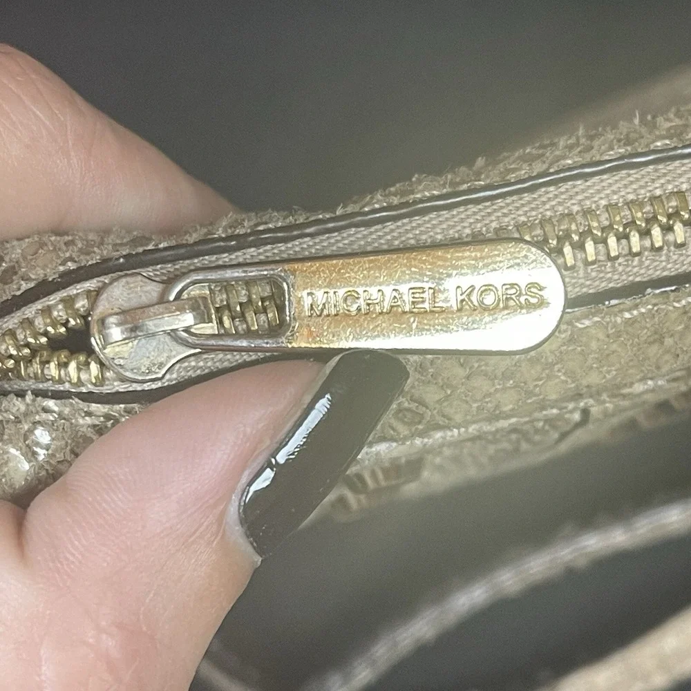 Michael Kors Uptown Astor Snake‎ Skin Crossbody Bag Purse Chain Strap Studded